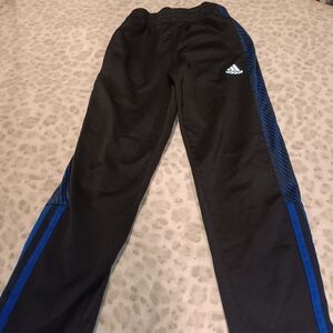 Adidas Kids Black and Blue Track Pants